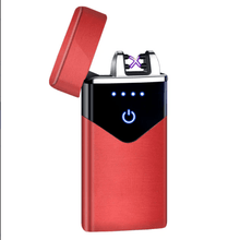 Load image into Gallery viewer, Modern Dual Arc USB Electric Touch Lighter LED ScreenTouch Fire Plasma Arc Lighter Windproof Metal Novelty Lighter Mens Gift In Elegant Gentlemen MEtal Lighter Style