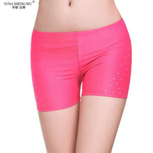 Load image into Gallery viewer, Belly Dance Safety Shorts Women's Belly Dance Clothes Leggings Tight-fitting Stretch Safety Pants with Diamonds Short Pants