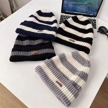 Load image into Gallery viewer, Unisex Stacking Knitted Beanie Cap – Winter Warm Striped Hip-Hop Bonnet Hat