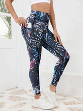 Load image into Gallery viewer, Printed High-Waist Pocket Fitness Pants Women