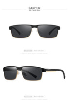 Load image into Gallery viewer, BARCUR Sunglasses Men’s Original Rectangle Fashionable Business Sunglasses – Polarized UV400 Protection for Driving Hiking Sports and Casual Wear – Trendy Fashion Shades Oculos De Sol with Anti-Reflective TAC Lenses