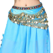 Load image into Gallery viewer, 1PC New Style Belly Dance Belt Newest Multi-color Glass Silk Velvet Dancing Belt Scarf Crystal BellyDance Waist Chain Hip Scarf