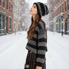 Load image into Gallery viewer, Unisex Stacking Knitted Beanie Cap – Winter Warm Striped Hip-Hop Bonnet Hat