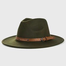 Load image into Gallery viewer, Unisex Wool Fedora – Flat-Brim Felt Hat for Fall & Winter