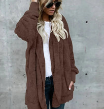 Load image into Gallery viewer, Double Fleece Plush Hooded Cardigan Jacket Women