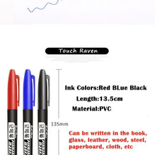 Load image into Gallery viewer, 6PCs/Set Permanent Marker Pen Fine Point Waterproof Markers Thin Nib Crude Nib Black Blue Red Ink 1.5mm Fine Color Marker Pens