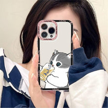 Load image into Gallery viewer, Cute Cat Phone Case For Iphone 11 12 13 Mini Pro Max 14 Pro Max Case Shell Cartoon Patterned Case Cover Soft Clear Cover Flexible Ultra Slim Anti-scratch Bumper Protective Cover For Iphone