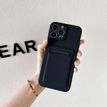 Load image into Gallery viewer, Soft Silicone Phone Case For iPhone 14 13 Pro Max 13 Mini 14Pro Wallet Card Holder Cover Silicone Case for Women Girls Anti-Scratch Soft Lining Protective Case