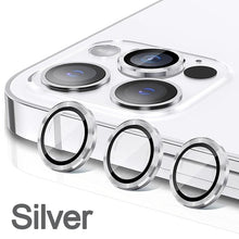 Load image into Gallery viewer, Full Cover Frame Glass Camera Lens Protector For iPhone 14 Plus Lens Glass For iPhone 11 12 13 Pro Max Mini Premium Tempered Glass Film Aluminum Alloy Lens Ring Cover Camera Protector