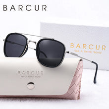 Load image into Gallery viewer, BARCUR Cool Oval Double Beam Fashion Sunglasses for Women & Men Polarized Sunshade UV400 Protection Trendy Outdoor Eyewear with Exclusive White Brand Gift Box for Summer