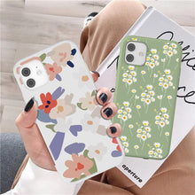Load image into Gallery viewer, Fashion Flower Phone Case For Iphone 7 8 Plus Iphone Xr X Xs Silicone Ultra Thin Shockproof Mobile Phone Case With Fashion Pattern Cover Stylish Beautiful Flower Pattern Colored iphone Case
