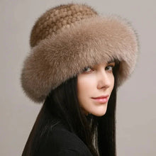 Load image into Gallery viewer, Women’s Faux Fur Knit Beanie