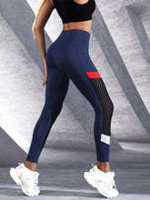 Load image into Gallery viewer, 🖤 Colorblocked Mesh High-Waist Yoga Leggings with Side Pockets