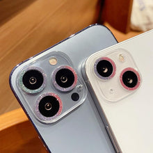 Load image into Gallery viewer, Glitter Full Cover Camera Lens Protector Glass For iPhone 13 12 11 Pro Max Mini 9H Tempered Glass for iPhone 12 Glass Lens Cover HD Clear Tempered Glass Back Camera Protector Ultra-Thin Easy Installation
