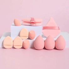 Load image into Gallery viewer, 12 Piece All Purpose Makeup Sponge Set with Loose Powder Puffs Mini Air Cushion Puffs Beauty Eggs and Mini Beauty Sponges