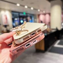Load image into Gallery viewer, Luxury Love Heart Elegant Sparkle Case With Chain Bracelet Strap Soft Protective Bumper Cover Compatible with iPhone Bracelet soft case for iPhone 12 Pro Max 11 pro max X XS XR 7 8 Plus Stylish Phone Cover