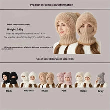 Load image into Gallery viewer, Winter Lined Knit Hat with Earflap & Hooded Neck Gaiter