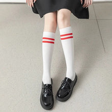 Load image into Gallery viewer, Striped Cotton Knee High Socks