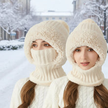 Load image into Gallery viewer, Winter Lined Knit Hat with Earflap & Hooded Neck Gaiter