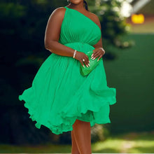 Load image into Gallery viewer, Luxe Couture Ruffle Midi Dress with Flowing Pleats for Effortless Elegance