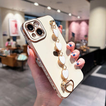 Load image into Gallery viewer, Luxury Love Heart Elegant Sparkle Case With Chain Bracelet Strap Soft Protective Bumper Cover Compatible with iPhone Bracelet soft case for iPhone 12 Pro Max 11 pro max X XS XR 7 8 Plus Stylish Phone Cover