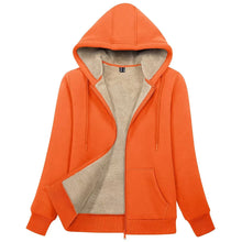 Load image into Gallery viewer, Sherpa-Lined Fleece Zip-Up Hoodie Jacket Women