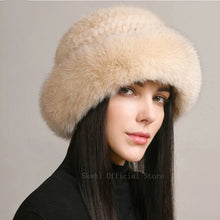 Load image into Gallery viewer, Women’s Faux Fur Knit Beanie