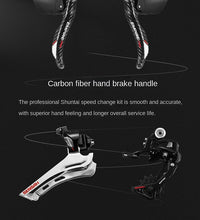 Load image into Gallery viewer, 2025 New Ultra-Light Carbon Fiber Road Bike Fast Racing Bicycle with Hydraulic Disc Brakes 16/24-Speed Gear Shift Drop Handlebar