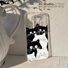 Load image into Gallery viewer, Cute Cat Transparent Phone Case For Iphone 11 12 13 Pro Max Case X Xs Max Xr Phone Case 7plus 8plus Case Cute Clear Protective Phone Cases