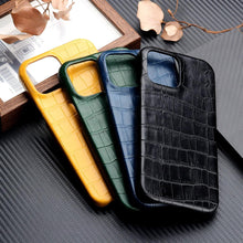 Load image into Gallery viewer, Unique Leather Case For iPhone 13 14 11 12 Pro Max XR X XS Strong Hard Shockproof Cover Green Leather Cover Classic Fashion Case for iPhone Protective Case