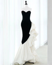 Load image into Gallery viewer, Stunning Strapless Sequin Mermaid Dress with Ruffled Organza
