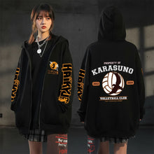 Load image into Gallery viewer, 🏐 Haikyuu!! Karasuno High School Zip-Up Hoodie – Unisex Anime Streetwear