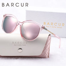 Load image into Gallery viewer, BARCUR Polarized Trendy Cat Eye Sunglasses for Women – Ultra Lightweight Round Frame Fashion Sunglasses with UV400 Mirror TAC Lens – Multiple Color Options for Summer Parties Travel & Daily Wear – Elegant Gift Box Packaging