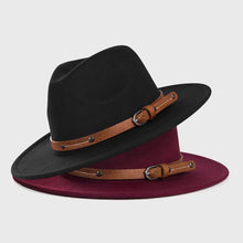 Load image into Gallery viewer, Unisex Wool Fedora – Flat-Brim Felt Hat for Fall & Winter