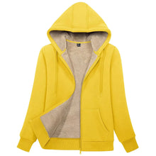 Load image into Gallery viewer, Sherpa-Lined Fleece Zip-Up Hoodie Jacket Women
