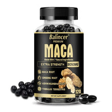 Load image into Gallery viewer, Maca Ginseng boosts energy needs and can help balance hormone levels, increase energy and support healthy motivation.