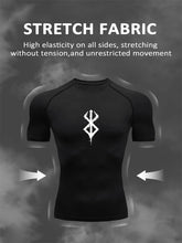 Load image into Gallery viewer, Men's Print Compression Shirts Summer Short Sleeve Rash Guard Gym Workout T-shirt Athletic Quick Dry Baselayer Undershirts Tops