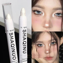 Load image into Gallery viewer, Matte Eyeshadow Stick White Eyeliner Shimmer Silver Highlighter Pen Cream Formula
