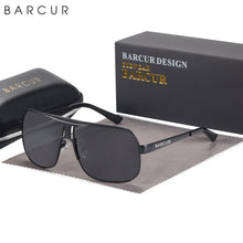 Load image into Gallery viewer, BARCUR Polarized Sunglasses for Men – Trendy UV400 Gradient Lens Oval Comfortable Frame Sports Driving Hiking Fishing Outdoor Fashion Eyewear with Durable Stainless Steel Frame – Casual Apparel Accessory Gift for Him