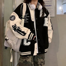 Load image into Gallery viewer, Y2K Oversized Lamb-Wool Bomber Jacket Women
