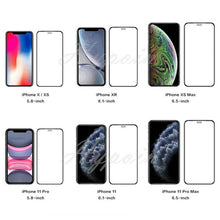 Load image into Gallery viewer, 9D Full Cover Protective Glass For iphone 12 X XS XR 6 6S 7 8 Plus Tempered Film Iphone 14 11 13 Pro Max Screen Protector Glass Shatterproof Protection Easy Install Bubble Free Crystal Clear Protective Film