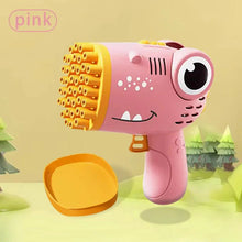 Load image into Gallery viewer, 40 Hole Dinosaur Bubble Handheld Bubble Machine Electric Bubble Gun Outdoor Wedding Party Toy