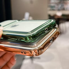 Load image into Gallery viewer, Transparent Card Holder Wallet Case For iPhone 13 11 12 14 Pro Max 14 Plus Photo Pocket Shockproof Silicone Cover Wallet Case Card Slot Ultra Glossy Slim Clear Case
