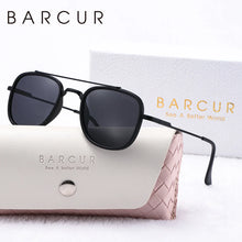 Load image into Gallery viewer, BARCUR Cool Oval Double Beam Fashion Sunglasses for Women & Men Polarized Sunshade UV400 Protection Trendy Outdoor Eyewear with Exclusive White Brand Gift Box for Summer