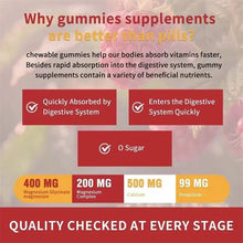 Load image into Gallery viewer, Magnesium Glycinate Gummies - Calm, Relieves Stress, Promotes Sleep, Support Memory, Concentration & Muscle Spasms - 120pcs