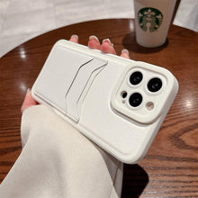 Load image into Gallery viewer, Luxury Leather Square Silicone Wallet Card Holder Phone Case For iPhone 13 12 11 14 Pro Max XS XR X Shockproof Cover Luxury Shockproof Phone Case