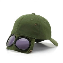 Load image into Gallery viewer, Aviator Baseball Cap – Unisex Summer Hat with Built-In Sunglasses