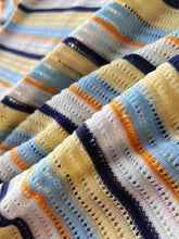 Load image into Gallery viewer, Short-Sleeve Rainbow Striped Knit Top with Round Neck | NCS