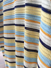 Load image into Gallery viewer, Short-Sleeve Rainbow Striped Knit Top with Round Neck | NCS