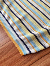 Load image into Gallery viewer, Short-Sleeve Rainbow Striped Knit Top with Round Neck | NCS